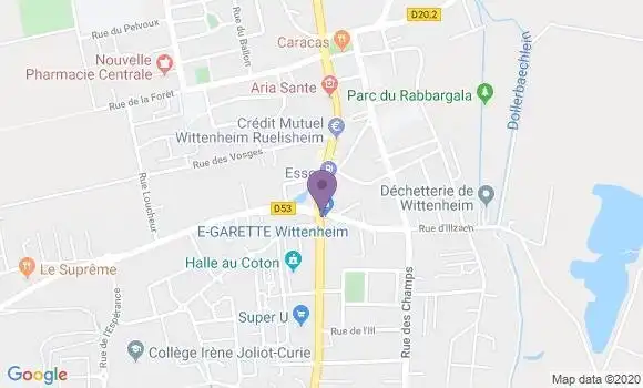 Localisation BNP Paribas Agence de Wittenheim