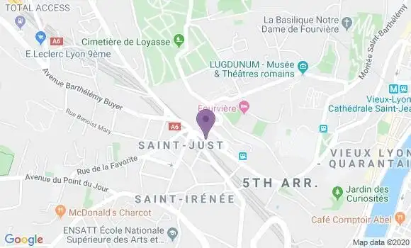 Localisation LCL Agence de Lyon Saint Just
