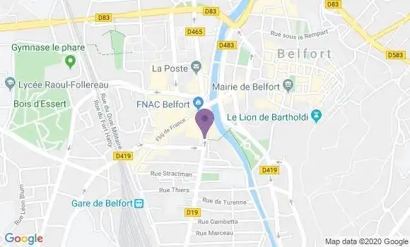 Localisation BNP Paribas Agence de Belfort