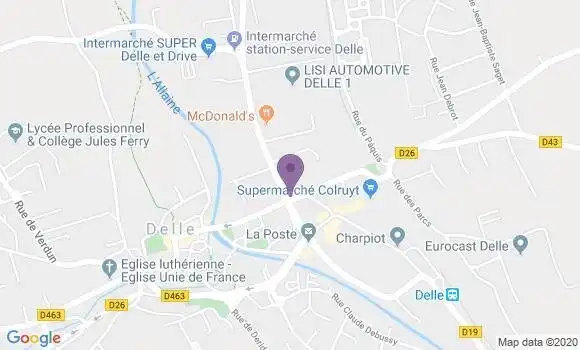 Localisation BNP Paribas Agence de Delle