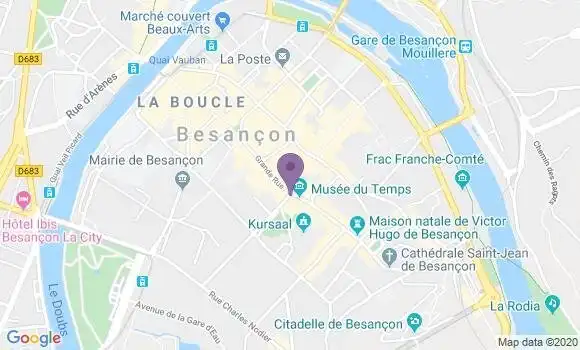Localisation BNP Paribas Agence de Besançon
