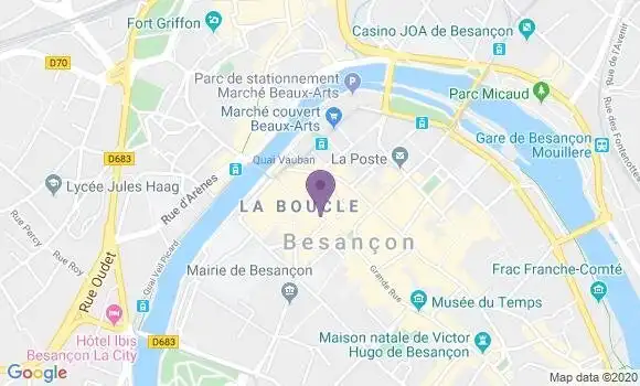 Localisation BNP Paribas Agence de Besançon Grande Rue