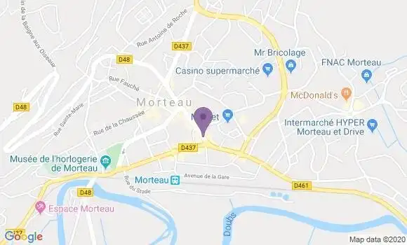 Localisation BNP Paribas Agence de Morteau