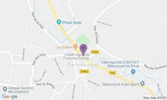 Localisation BNP Paribas Agence de Seloncourt