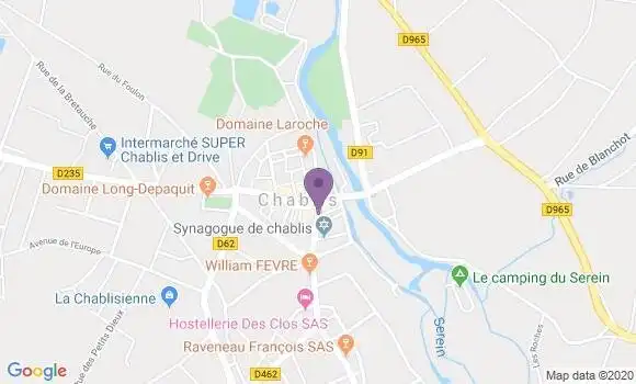 Localisation BNP Paribas Agence de Chablis