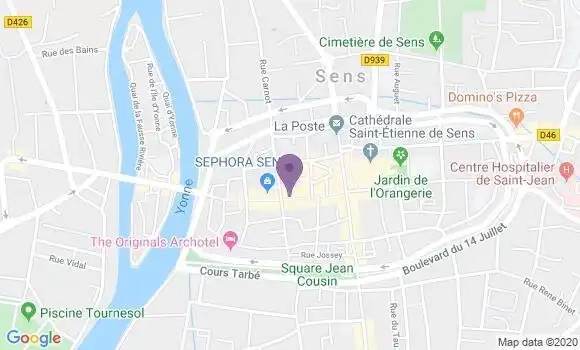 Localisation BNP Paribas Agence de Sens