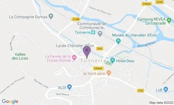 Localisation BNP Paribas Agence de Tonnerre
