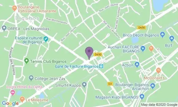Localisation BNP Paribas Agence de Biganos