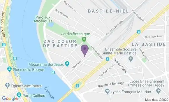 Localisation BNP Paribas Agence de Bordeaux Bastide