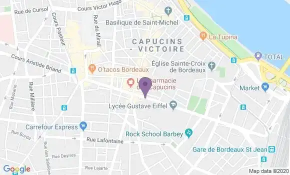 Localisation BNP Paribas Agence de Bordeaux Capucins