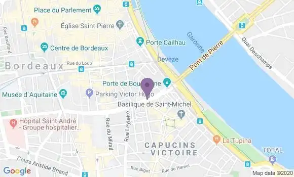 Localisation BNP Paribas Agence de Bordeaux Cours Victor Hugo