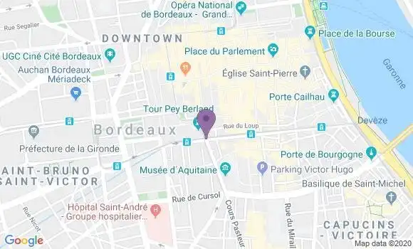 Localisation BNP Paribas Agence de Bordeaux Lac