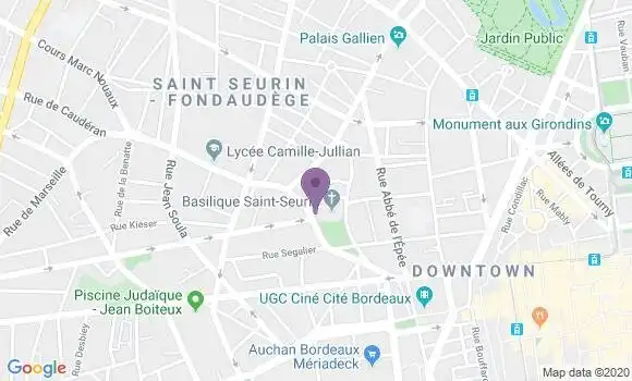 Localisation BNP Paribas Agence de Bordeaux Saint Seurin