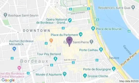 Localisation BNP Paribas Agence de Bordeaux Sainte Catherine