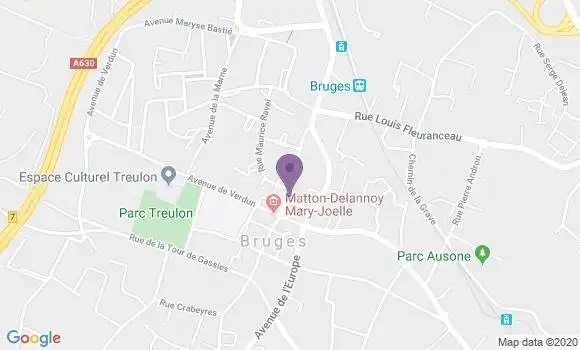 Localisation BNP Paribas Agence de Bruges
