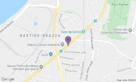 Localisation BNP Paribas Agence de Cenon