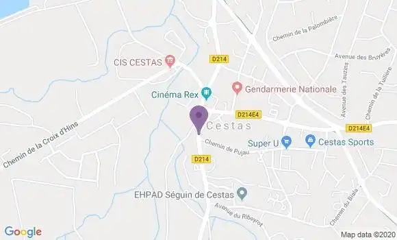 Localisation BNP Paribas Agence de Cestas