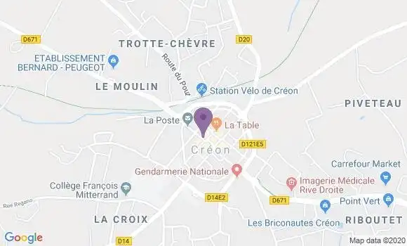 Localisation BNP Paribas Agence de Créon