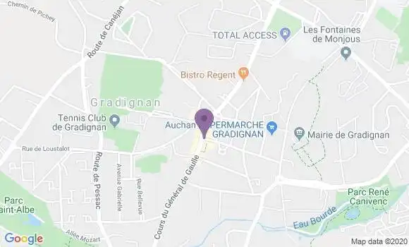 Localisation BNP Paribas Agence de Gradignan