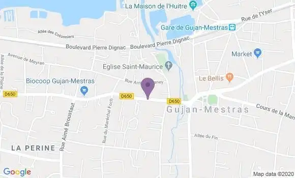 Localisation BNP Paribas Agence de Gujan Mestras