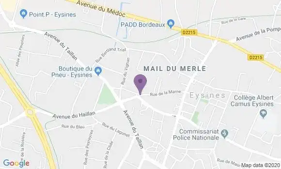 Localisation BNP Paribas Agence de Le Haillan