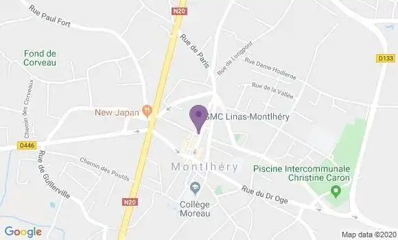 Localisation LCL Agence de Montlhery