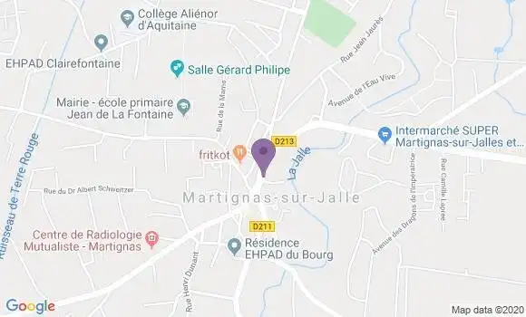 Localisation BNP Paribas Agence de Martignas sur Jalle