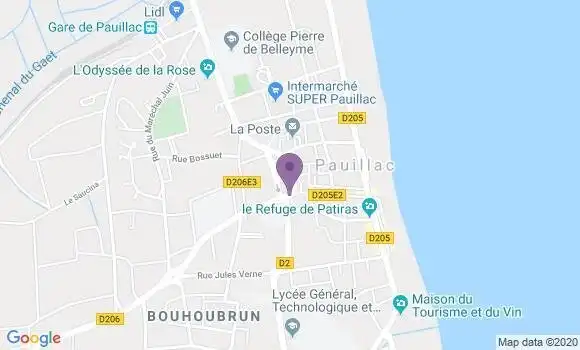 Localisation BNP Paribas Agence de Pauillac