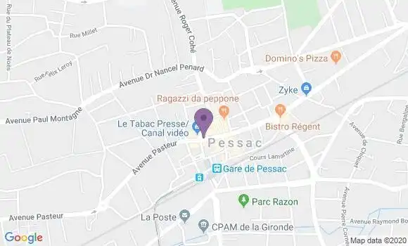 Localisation BNP Paribas Agence de Pessac