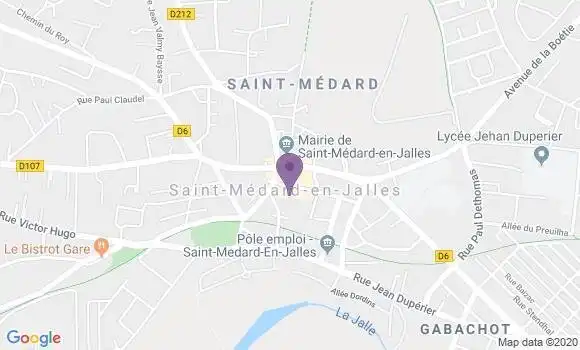Localisation BNP Paribas Agence de Saint Médard en Jalles