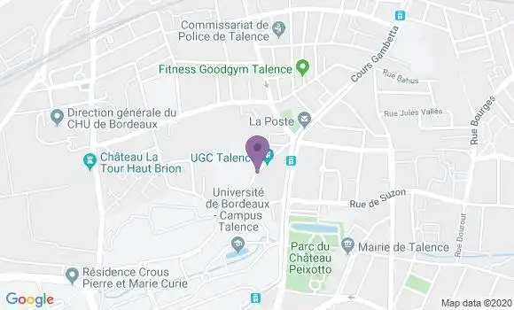 Localisation BNP Paribas Agence de Talence Ville