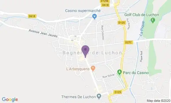 Localisation BNP Paribas Agence de Bagnères de Luchon