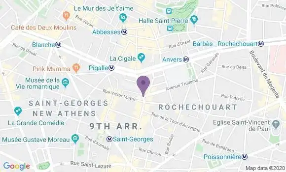 Localisation LCL Agence de Paris Trudaine