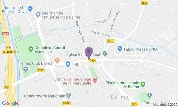 Localisation BNP Paribas Agence de Balma