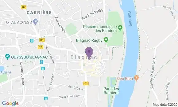 Localisation BNP Paribas Agence de Blagnac