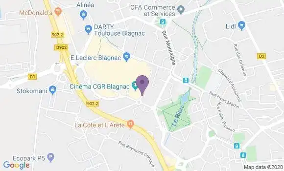 Localisation BNP Paribas Agence de Blagnac Centre Commercial