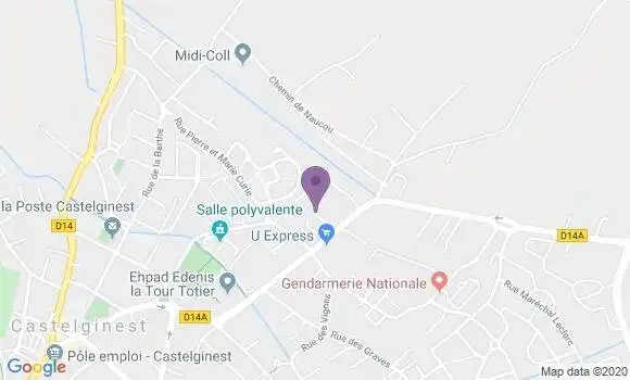 Localisation BNP Paribas Agence de Castelginest