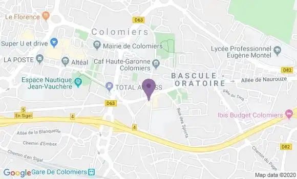 Localisation BNP Paribas Agence de Colomiers