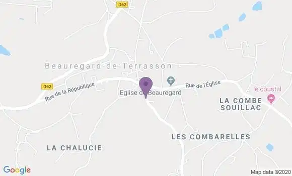 Localisation LCL Agence de Beauregard de Terrasson