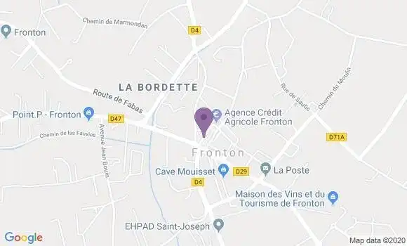 Localisation BNP Paribas Agence de Fronton