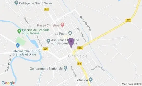Localisation BNP Paribas Agence de Grenade sur Garonne