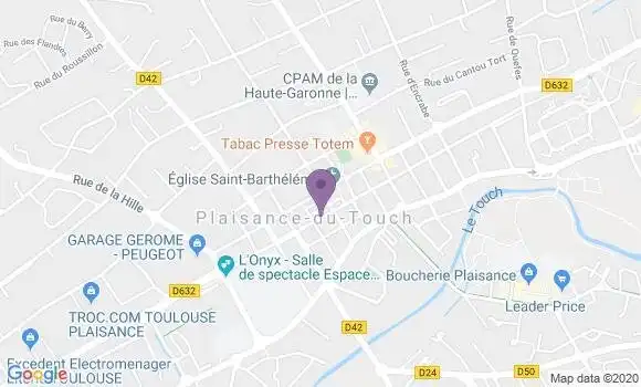 Localisation BNP Paribas Agence de Plaisance du Touch