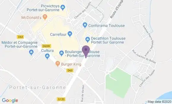 Localisation BNP Paribas Agence de Portet sur Garonne