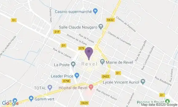 Localisation BNP Paribas Agence de Revel