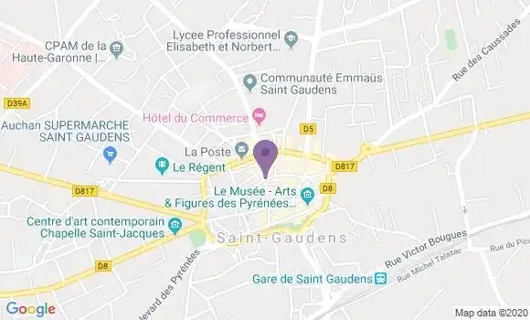 Localisation BNP Paribas Agence de Saint Gaudens