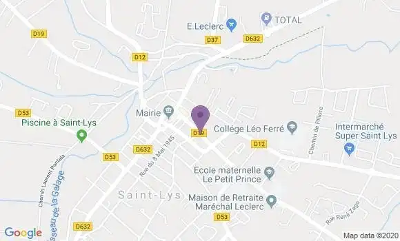 Localisation BNP Paribas Agence de Saint Lys