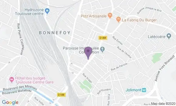 Localisation BNP Paribas Agence de Toulouse Bonnefoy
