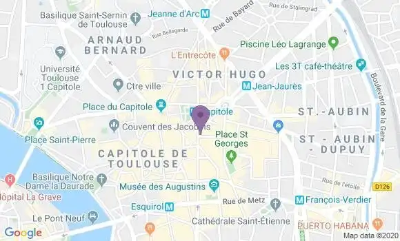 Localisation BNP Paribas Agence de Toulouse Capitole