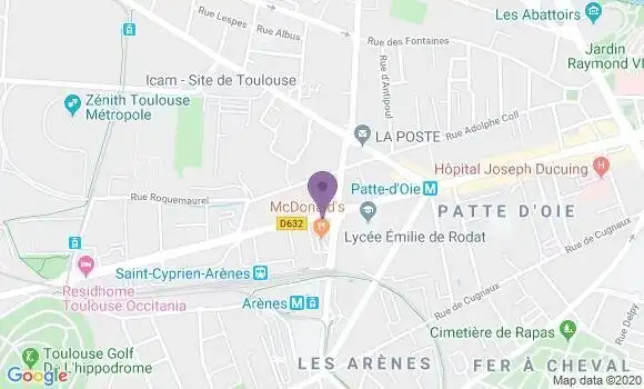 Localisation BNP Paribas Agence de Toulouse Centre Ouest