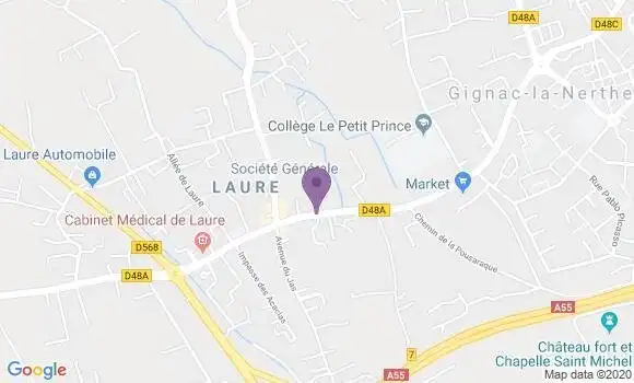 Localisation Société Générale Agence de Gignac la Nerthe